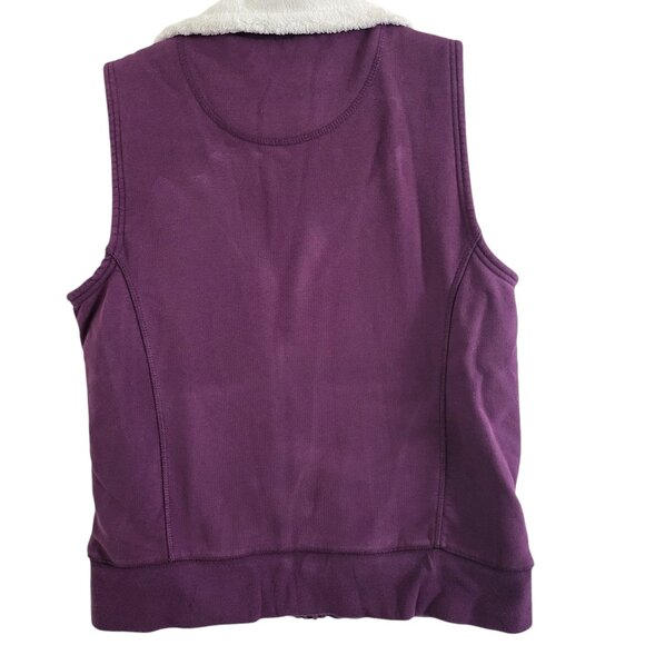 L.L. Bean | Purple Embroidered Fleece Front Zip Insulated Vest - Picture 3 of 8